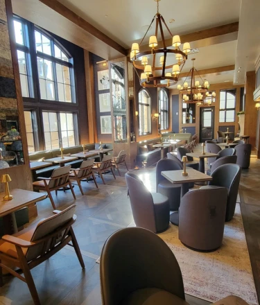 Commercial dining hall installation. 